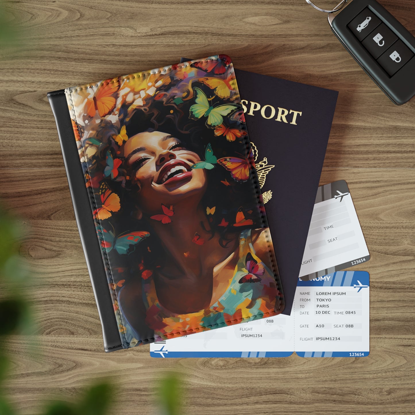 Happy Butterfly Woman Passport Cover